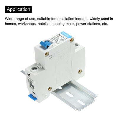 Harfington Miniature Circuit Breaker Low Voltage AC 10A 230/400V 1 Pole DZ47-63 C10