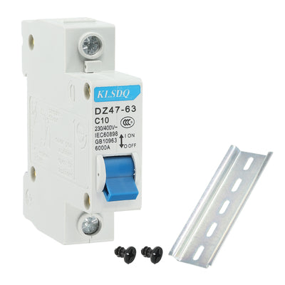 Harfington Miniature Circuit Breaker Low Voltage AC 10A 230/400V 1 Pole DZ47-63 C10