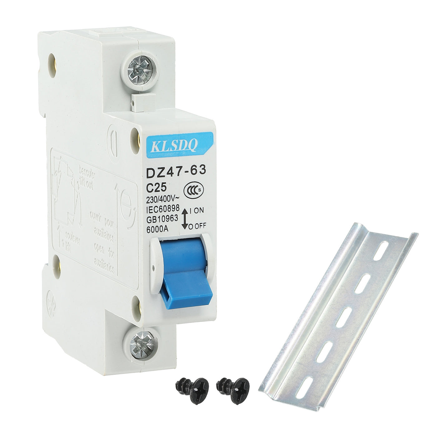 Harfington Miniature Circuit Breaker Low Voltage AC 25A 230/400V 1 Pole DZ47-63 C25