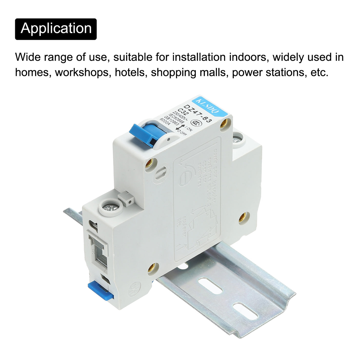 Harfington Miniature Circuit Breaker Low Voltage AC 32A 230/400V 1 Pole DZ47-63 C32