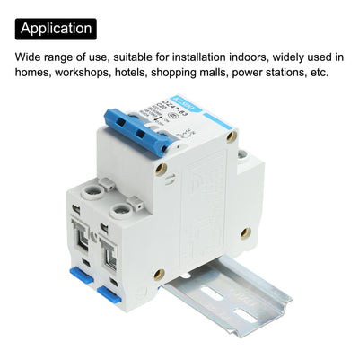 Harfington Miniature Circuit Breaker Low Voltage AC 20A 400V 2 Pole DZ47-63 C20