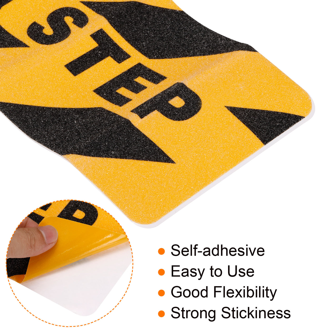 Harfington 6" x 24" Watch Your Step Warning Sticker, 1 Pack Adhesive Abrasive Non Slip Tape for Wet Surface Stair Floor Caution