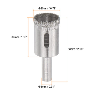 Harfington 20mm Serrated Hollow Core Diamond Drill Bits Hole Saw for Glass Tile Stone