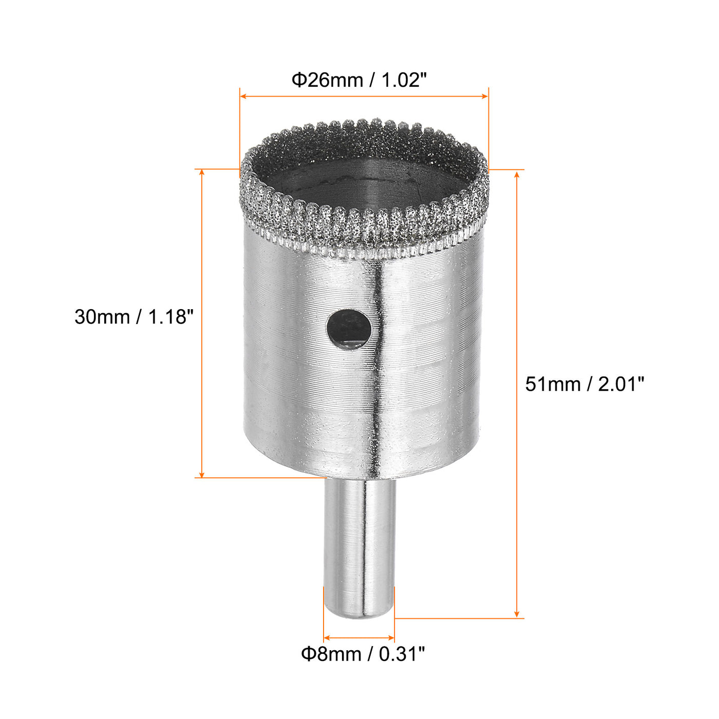 Harfington 26mm Serrated Hollow Core Diamond Drill Bits Hole Saw for Glass Tile Stone