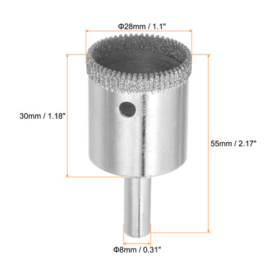 Harfington 28mm Serrated Hollow Core Diamond Drill Bits Hole Saw for Glass Tile Stone