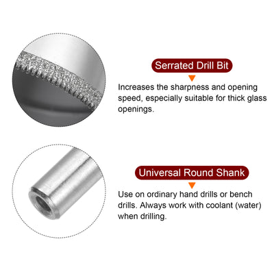 Harfington 32mm Serrated Hollow Core Diamond Drill Bits Hole Saw for Glass Tile Stone