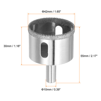 Harfington 42mm Serrated Hollow Core Diamond Drill Bits Hole Saw for Glass Tile Stone