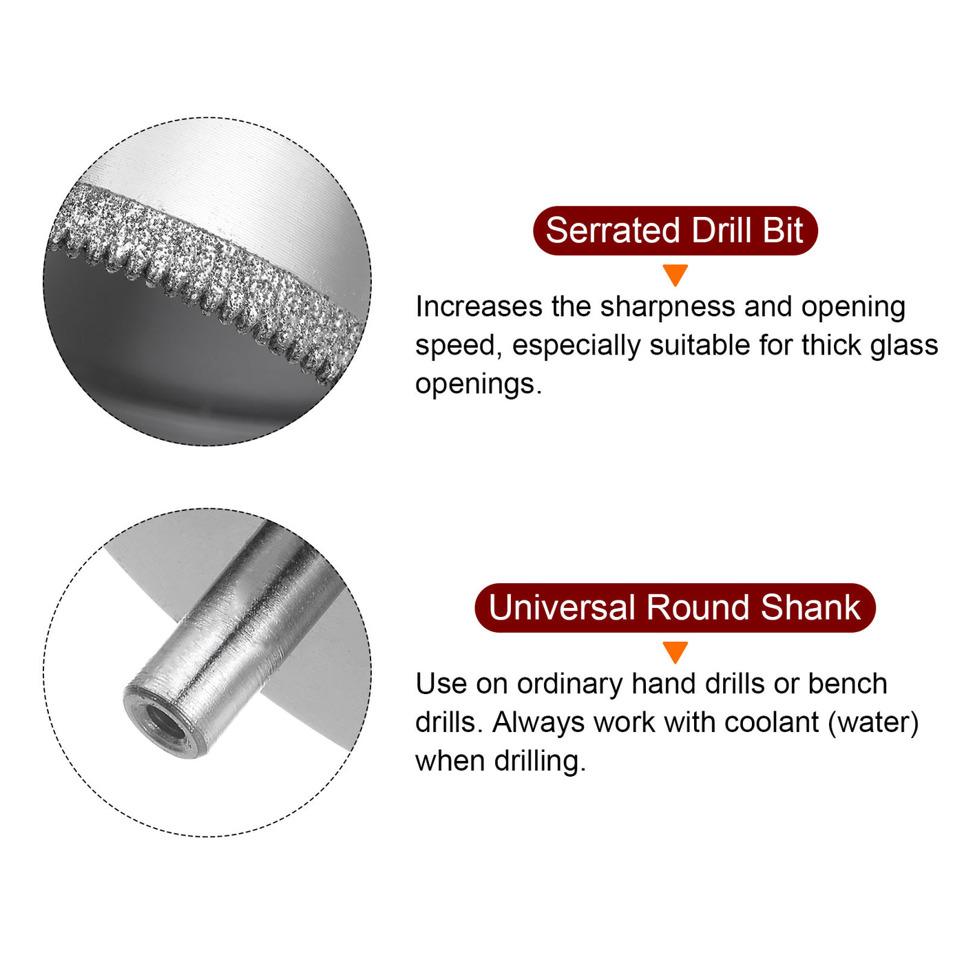 Harfington 80mm Serrated Hollow Core Diamond Drill Bits Hole Saw for Glass Tile Stone