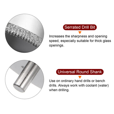 Harfington 100mm Serrated Hollow Core Diamond Drill Bits Hole Saw for Glass Tile Stone