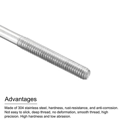 Harfington 304 Stainless Steel Threaded Tie Push Rods Servo Linkage M2.5x40mm, Pack of 2