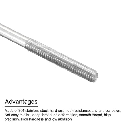 Harfington 304 Stainless Steel Threaded Tie Push Rods Servo Linkage M2.5x110mm, Pack of 2