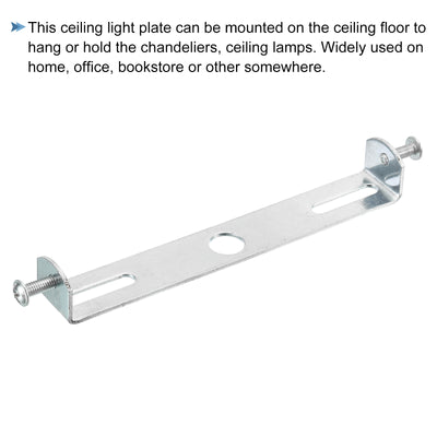 Harfington Ceiling Light Plate 120x20x16mm Lighting Fixture Mounting Bracket for Home Office Chandelier, 2 Set