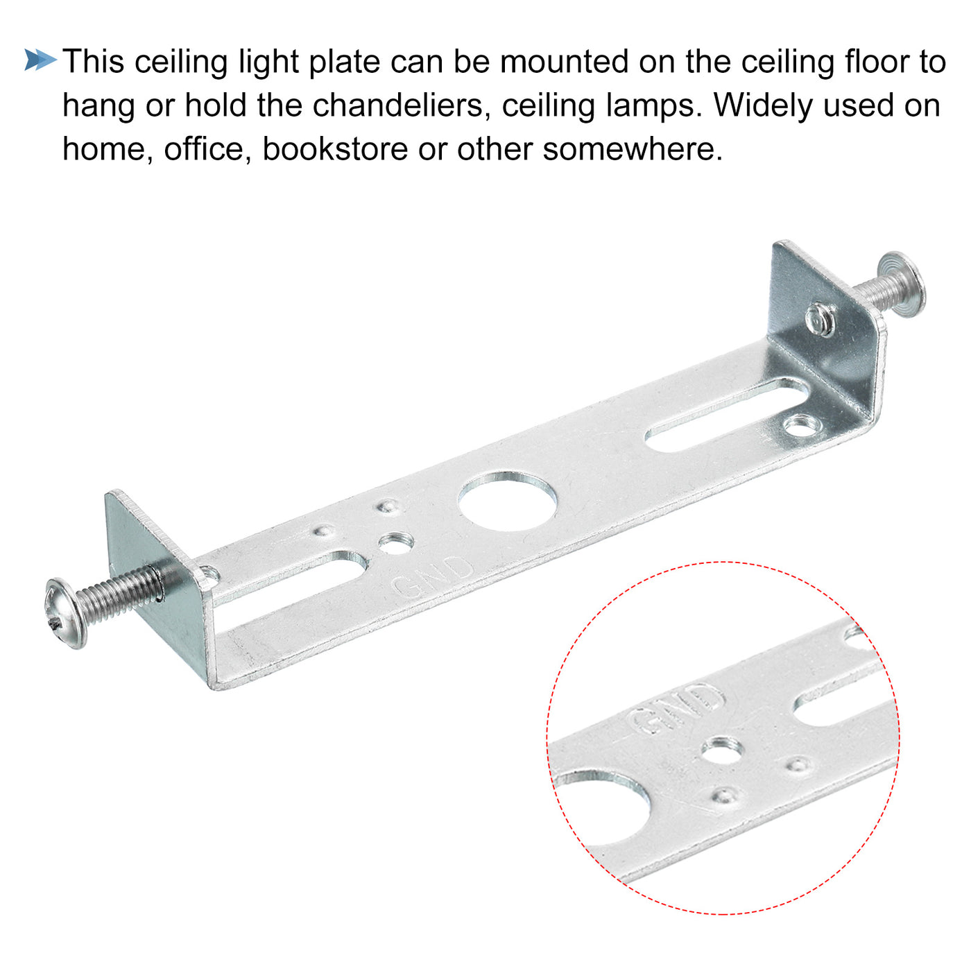 Harfington Ceiling Light Plate Kit 87x20x15mm Lighting Fixture Mounting Bracket for Home Office Chandelier, 2 Set
