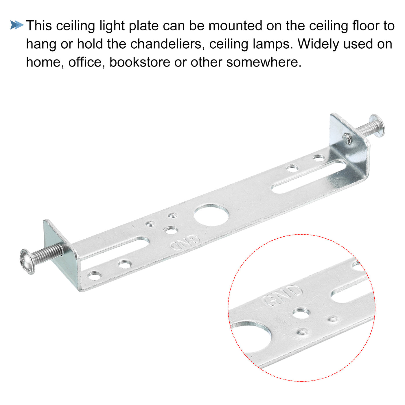 Harfington Ceiling Light Plate Kit 105x20x15mm Lighting Fixture Mounting Bracket for Home Office Chandelier, 2 Set