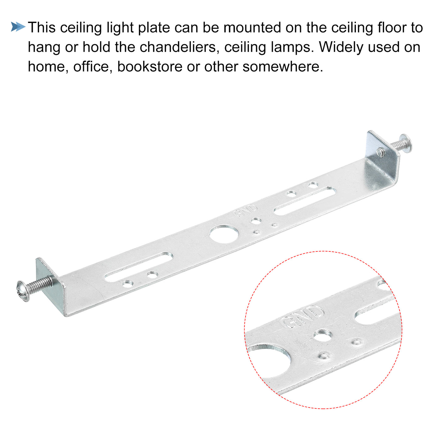 Harfington Ceiling Light Plate Kit 145x20x15mm Lighting Fixture Mounting Bracket for Home Office Chandelier, 2 Set