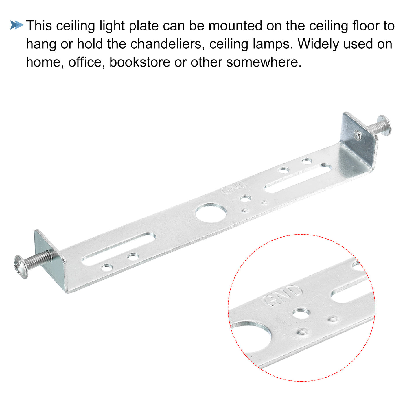 Harfington Ceiling Light Plate Kit 125x20x15mm Lighting Fixture Mounting Bracket for Home Office Chandelier, 4 Set
