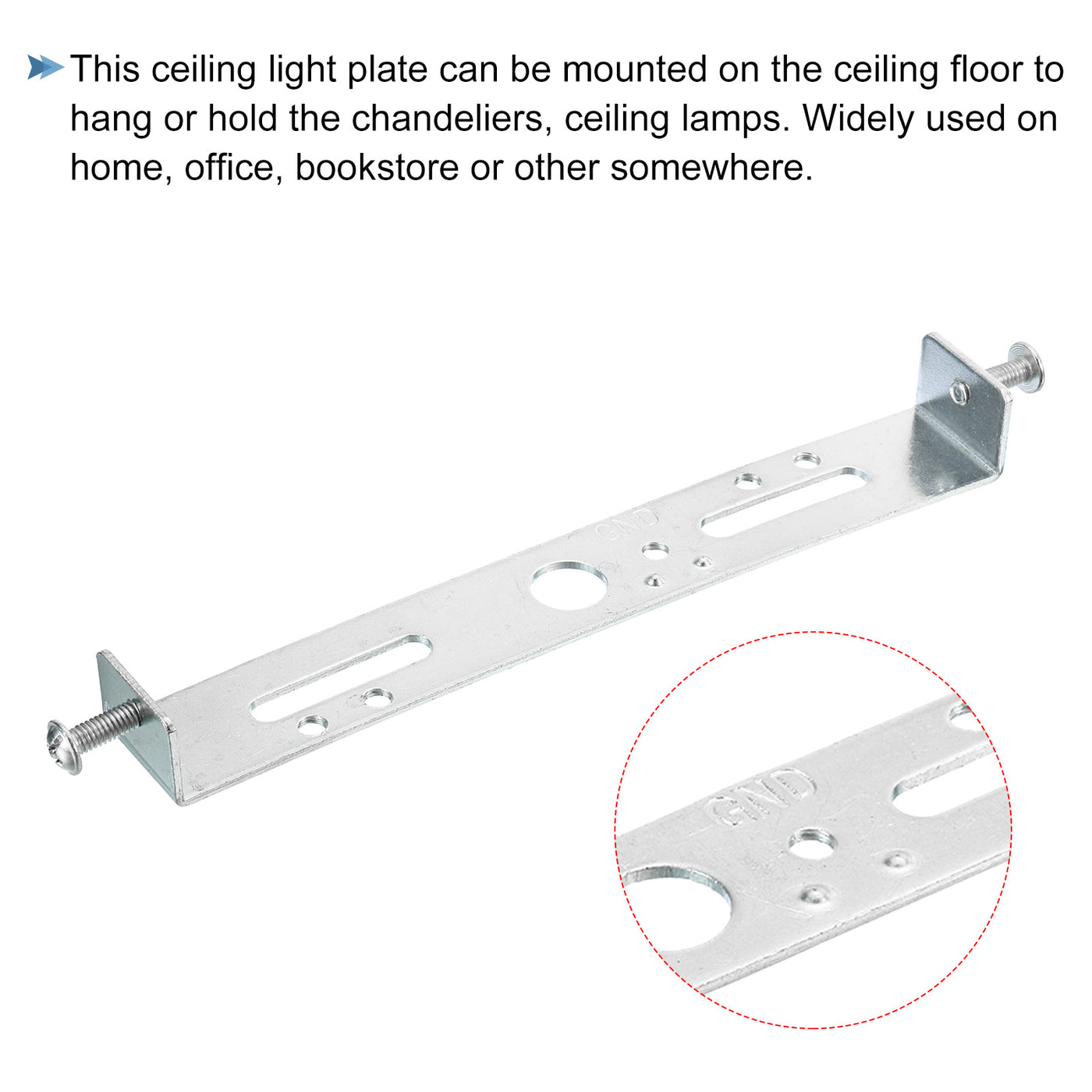 Harfington Ceiling Light Plate Kit 135x20x15mm Lighting Fixture Mounting Bracket for Home Office Chandelier, 4 Set