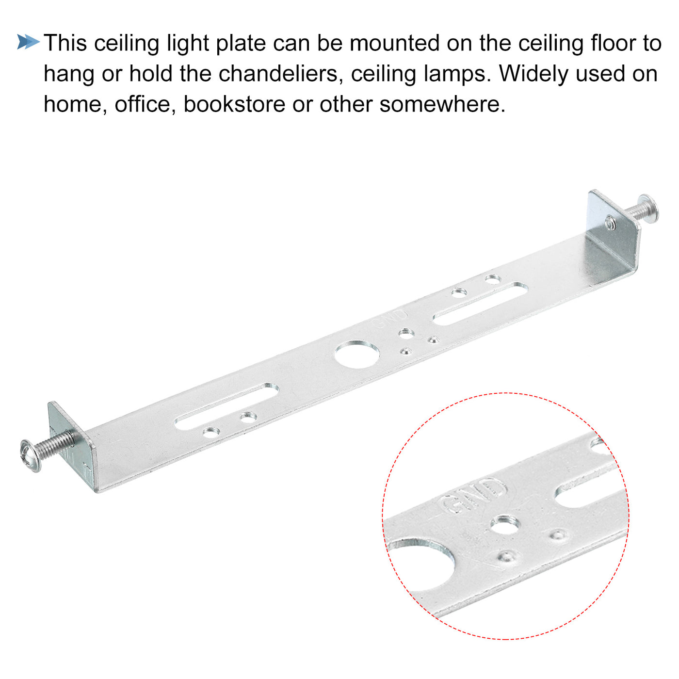 Harfington Ceiling Light Plate Kit 155x20x15mm Lighting Fixture Mounting Bracket for Home Office Chandelier, 4 Set