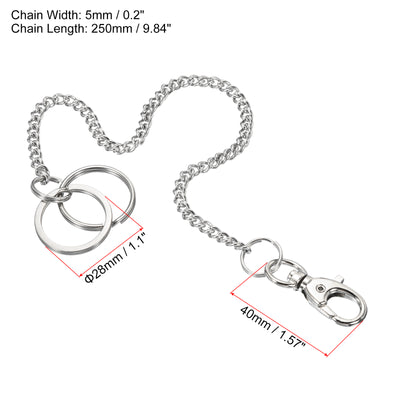 Harfington Keychain with Keyring Clasp, 304 Stainless Steel Clip for Jeans Pants Belt Loop Pocket Wallets Purse Handbag