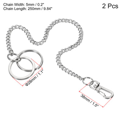 Harfington Keychain with Keyrings Clasp, 304 Stainless Steel Clip for Jeans Pants Belt Loop Pocket Wallet Handbag