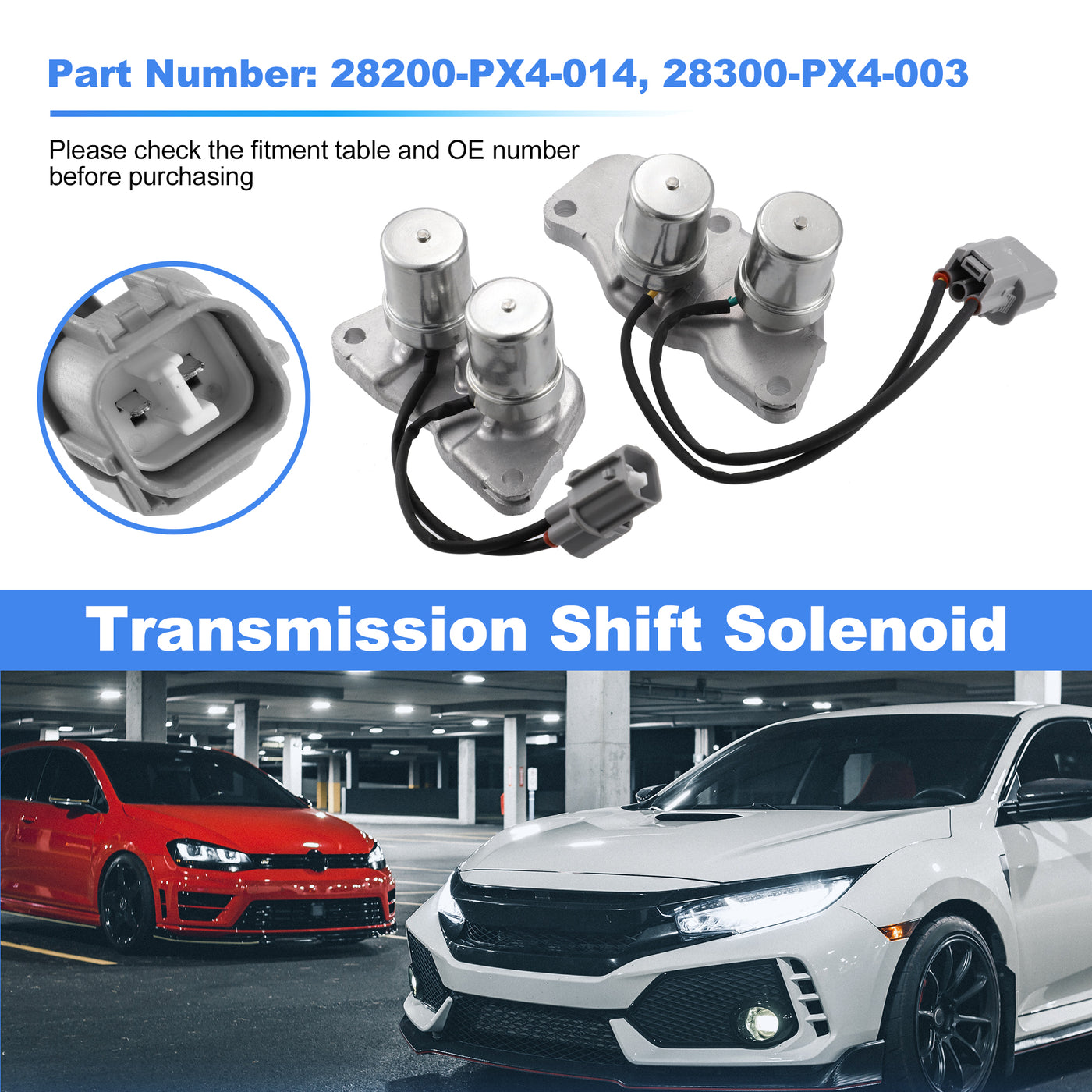 X AUTOHAUX 1 Set 28200-PX4-014 28300-PX4-003 Transmission Shift Solenoid for Honda Accord 1990-1997 for Honda Odyssey 1995-1997 for Honda Prelude 1992-1996