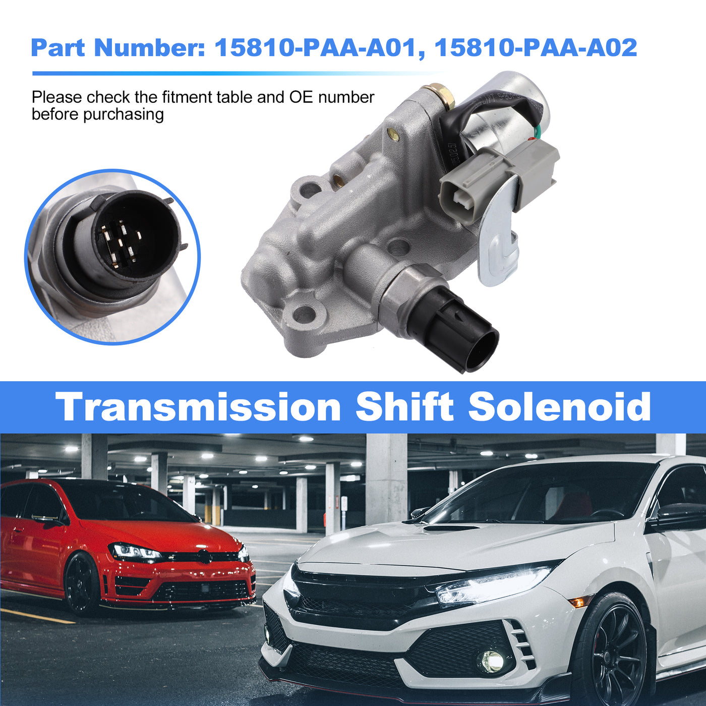 X AUTOHAUX 15810-PAA-A01 15810-PAA-A02 Transmission Shift Solenoid for Honda Accord 1998-2002 for Honda Odyssey 1998
