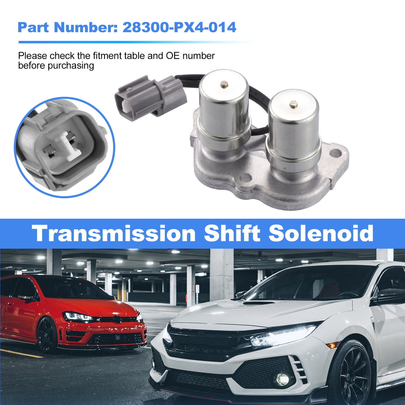 X AUTOHAUX 28300-PX4-014 Transmission Shift Solenoid for Honda Accord 1990-1997 for Honda Prelude 1992-1993