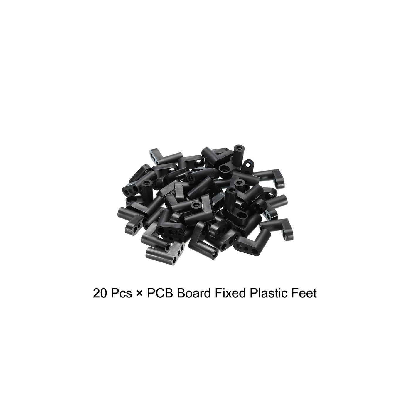 Harfington PCB Plastic Fixed Feet Circuit Board Standoff Black Mounting Spacer 20mm for Mainboard Game Console, 20pcs