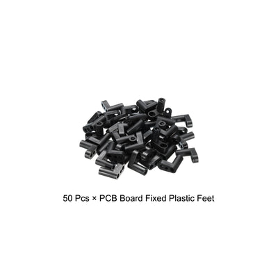 Harfington PCB Plastic Fixed Feet Circuit Board Standoff Black Mounting Spacer 20mm for Mainboard Game Console, 50pcs