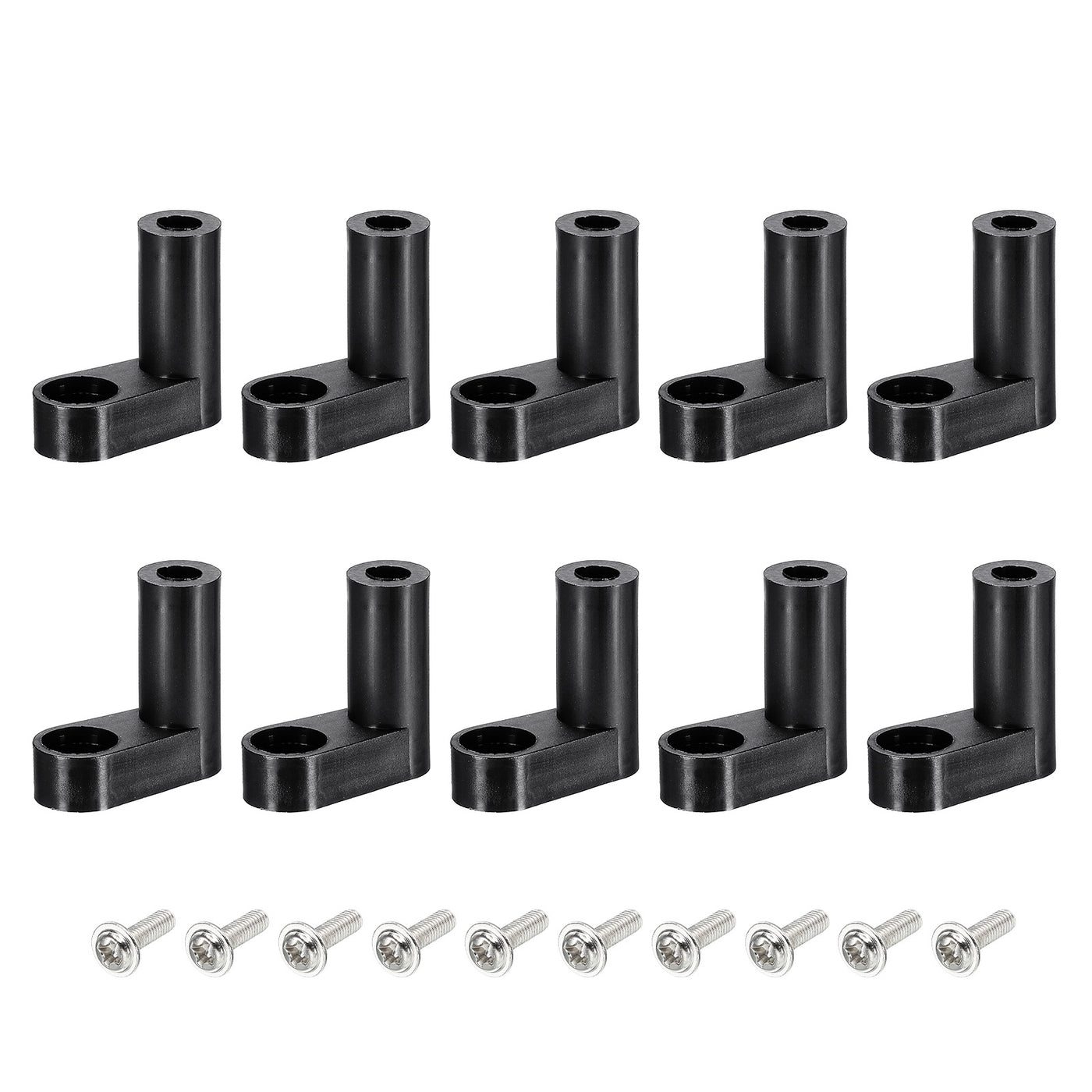 Harfington PCB Plastic Fixed Feet Circuit Board Standoff Black Mounting Spacer 20mm with M3 Screw for Mainboard Game Console, 50 Set