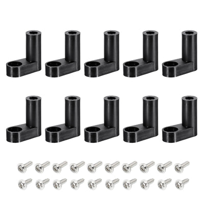 Harfington PCB Plastic Fixed Feet Circuit Board Standoff Black Mounting Spacer 20mm with Screws for Mainboard Game Console, 50 Set