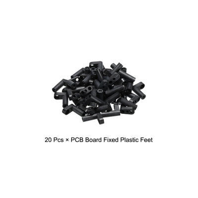 Harfington PCB Plastic Fixed Feet Circuit Board Standoff Black Mounting Spacer 25mm for Mainboard Game Console, 20pcs