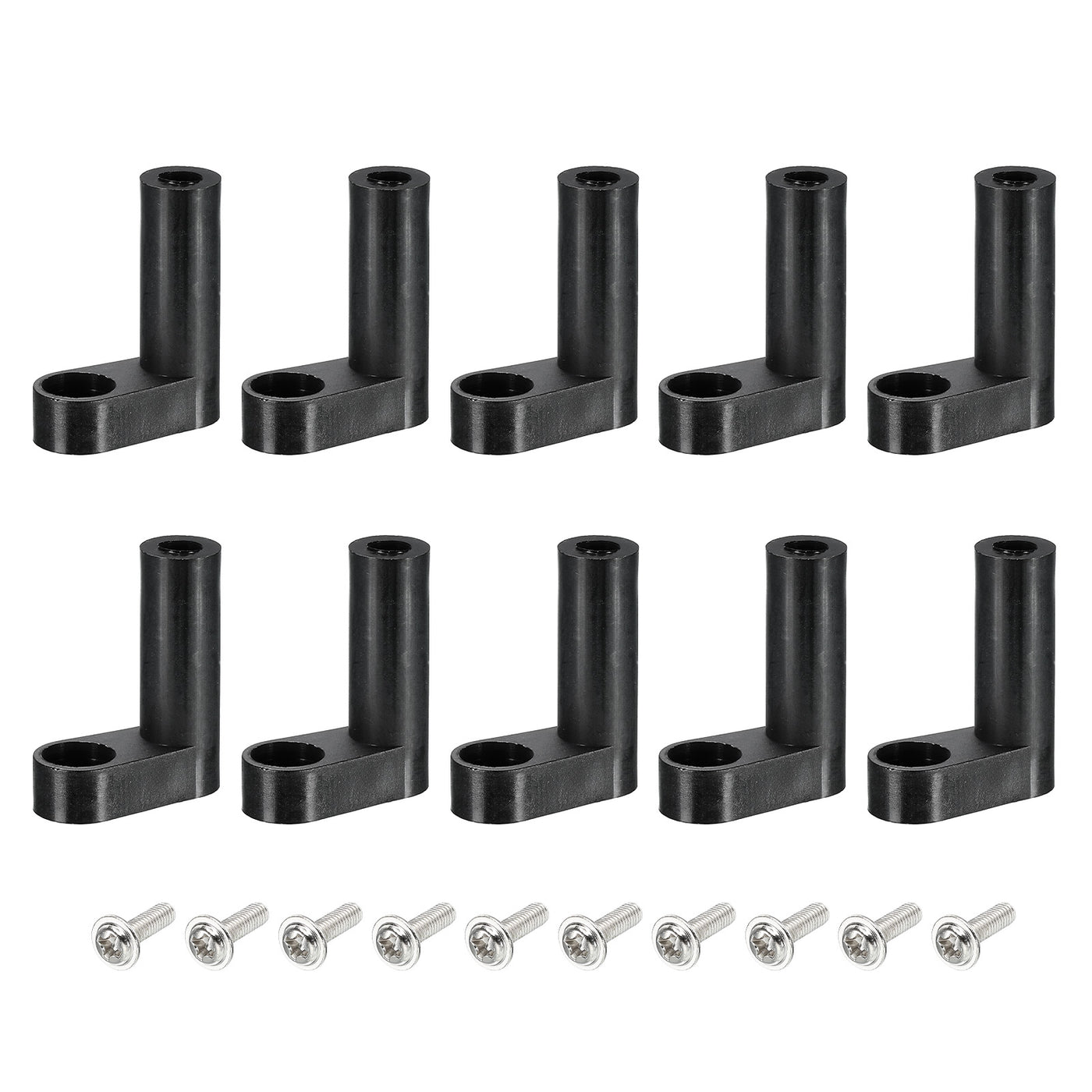 Harfington PCB Plastic Fixed Feet Circuit Board Standoff Black Mounting Spacer 25mm with M3 Screw for Mainboard Game Console, 50 Set