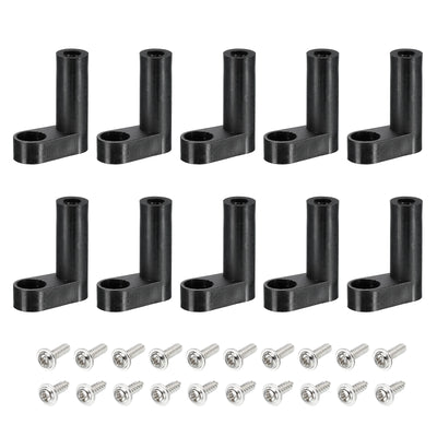 Harfington PCB Plastic Fixed Feet Circuit Board Standoff Black Mounting Spacer 25mm with Screws for Mainboard Game Console, 100 Set