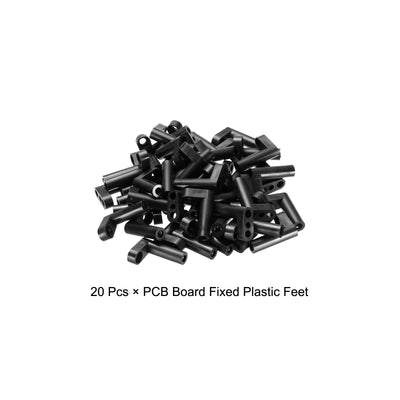 Harfington PCB Plastic Fixed Feet Circuit Board Standoff Black Mounting Spacer 30mm for Mainboard Game Console, 20pcs