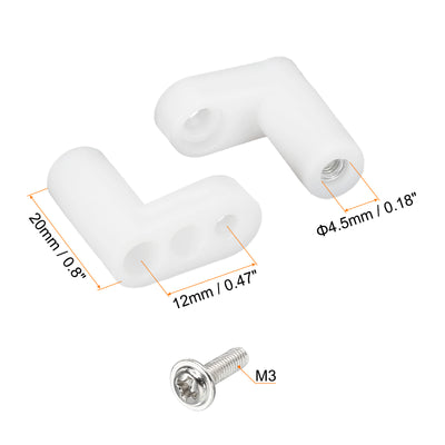 Harfington PCB Plastic Fixed Feet Circuit Board Standoff White Mounting Spacer 20mm with M3 Screw for Mainboard Game Console, 20 Set