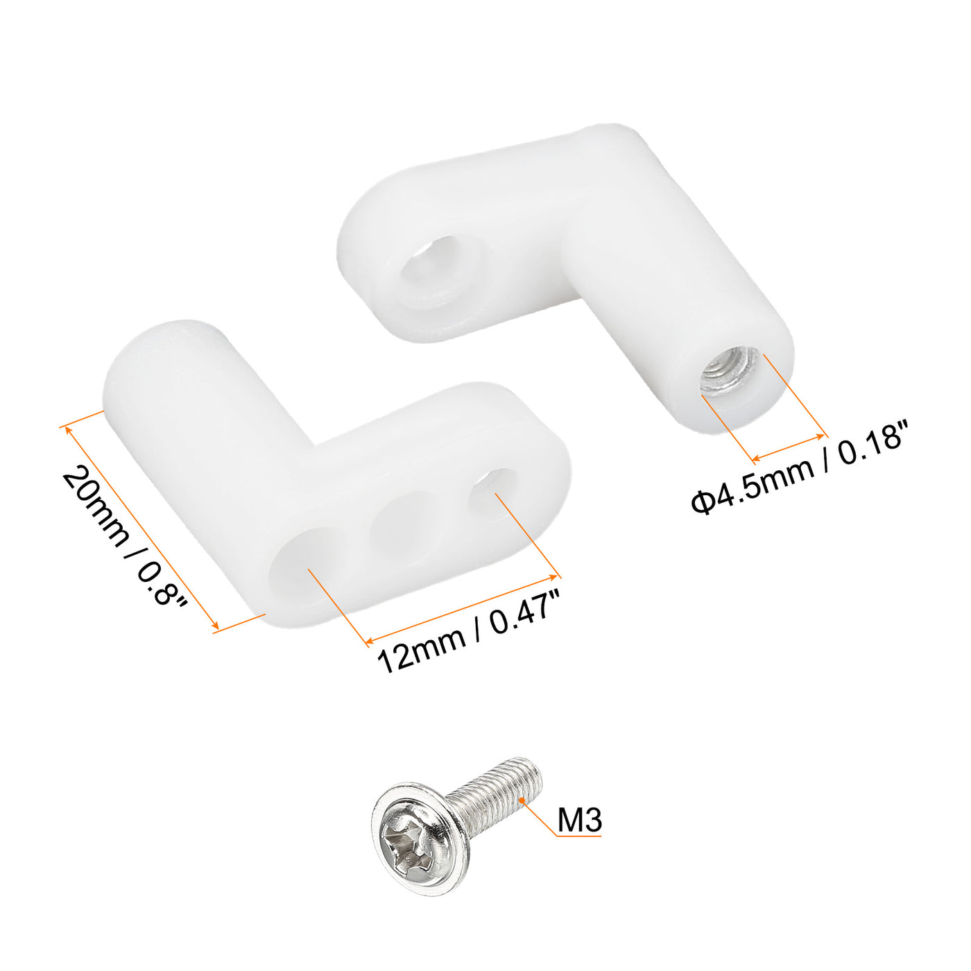 Harfington PCB Plastic Fixed Feet Circuit Board Standoff White Mounting Spacer 20mm with M3 Screw for Mainboard Game Console, 100 Set