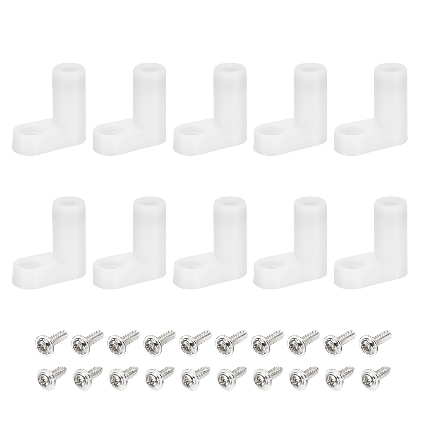 Harfington PCB Plastic Fixed Feet Circuit Board Standoff White Mounting Spacer 20mm with Screws for Mainboard Game Console, 50 Set