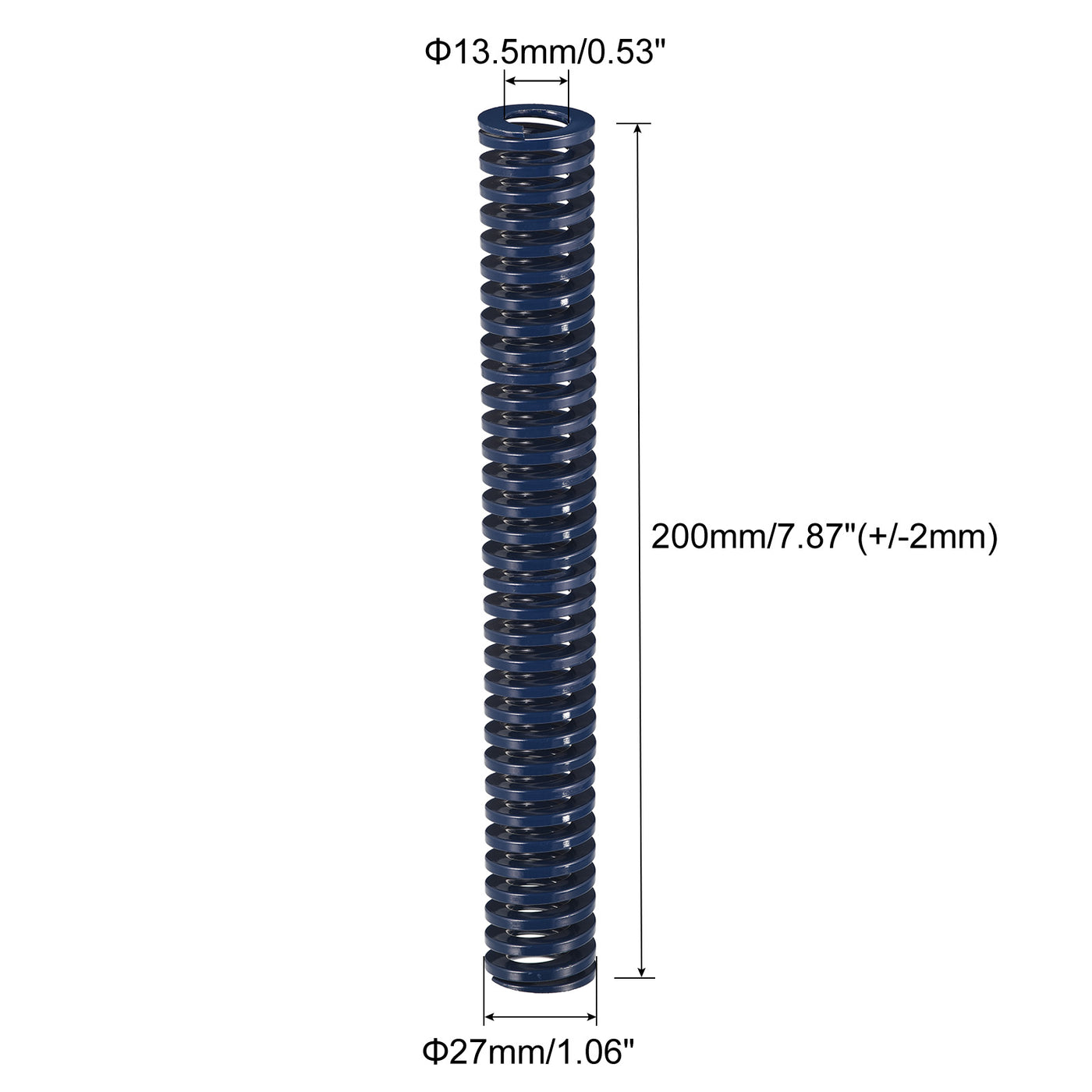uxcell Uxcell Die Spring, 1pcs 27mm OD 200mm Long Spiral Stamping Light Load Compression, Blue