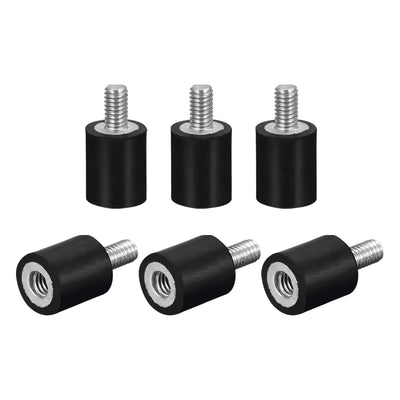 Harfington Uxcell Rubber Mount 6pcs M4 Male/Female Vibration Isolator Shock Absorber, D10mmxH10mm