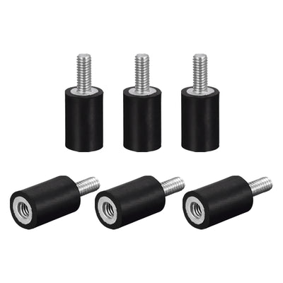 Harfington Uxcell Rubber Mount 6pcs M4 Male/Female Vibration Isolator Shock Absorber, D10mmxH15mm