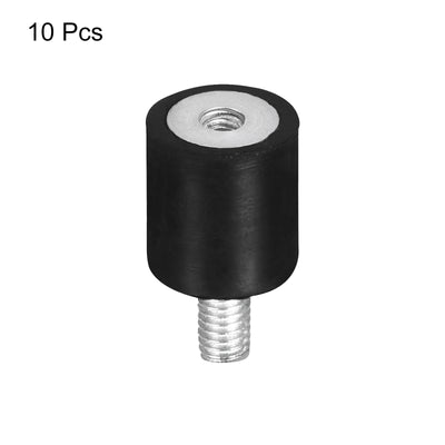 Harfington Uxcell Rubber Mount 10pcs M4 Male/Female Vibration Isolator Shock Absorber, D15mmxH15mm