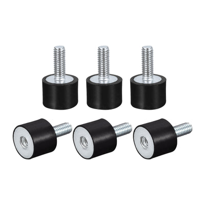 Harfington Uxcell Rubber Mount 6pcs M5 Male/Female Vibration Isolator Shock Absorber, D15mmxH15mm