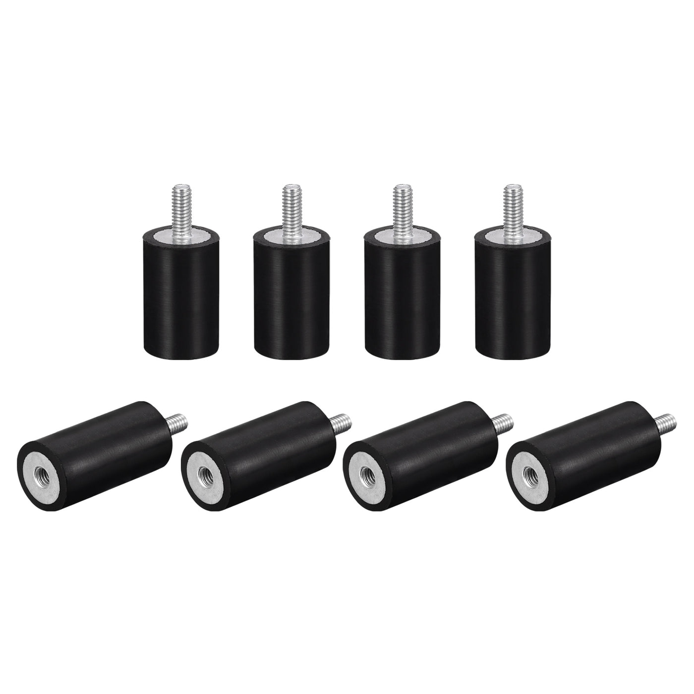 uxcell Uxcell Rubber Mount 8pcs M4 Male/Female Vibration Isolator Shock Absorber, D15mmxH30mm