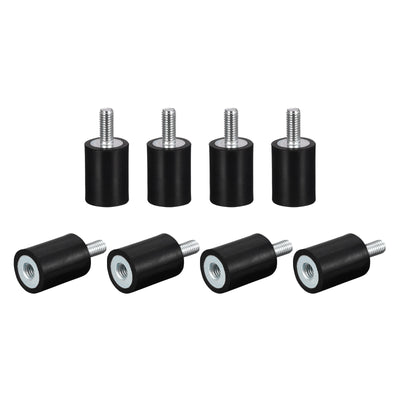Harfington Uxcell Rubber Mount 8pcs M5 Male/Female Vibration Isolator Shock Absorber, D15mmxH20mm