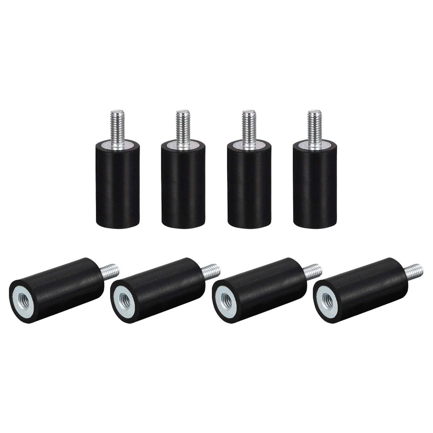 uxcell Uxcell Rubber Mount 8pcs M5 Male/Female Vibration Isolator Shock Absorber, D15mmxH30mm