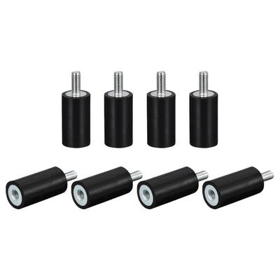 Harfington Uxcell Rubber Mount 8pcs M5 Male/Female Vibration Isolator Shock Absorber, D15mmxH30mm