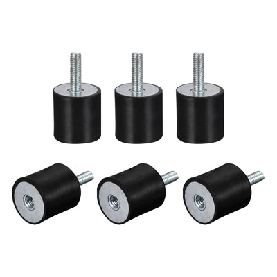 Harfington Uxcell Rubber Mount 6pcs M5 Male/Female Vibration Isolator Shock Absorber, D20mmxH20mm
