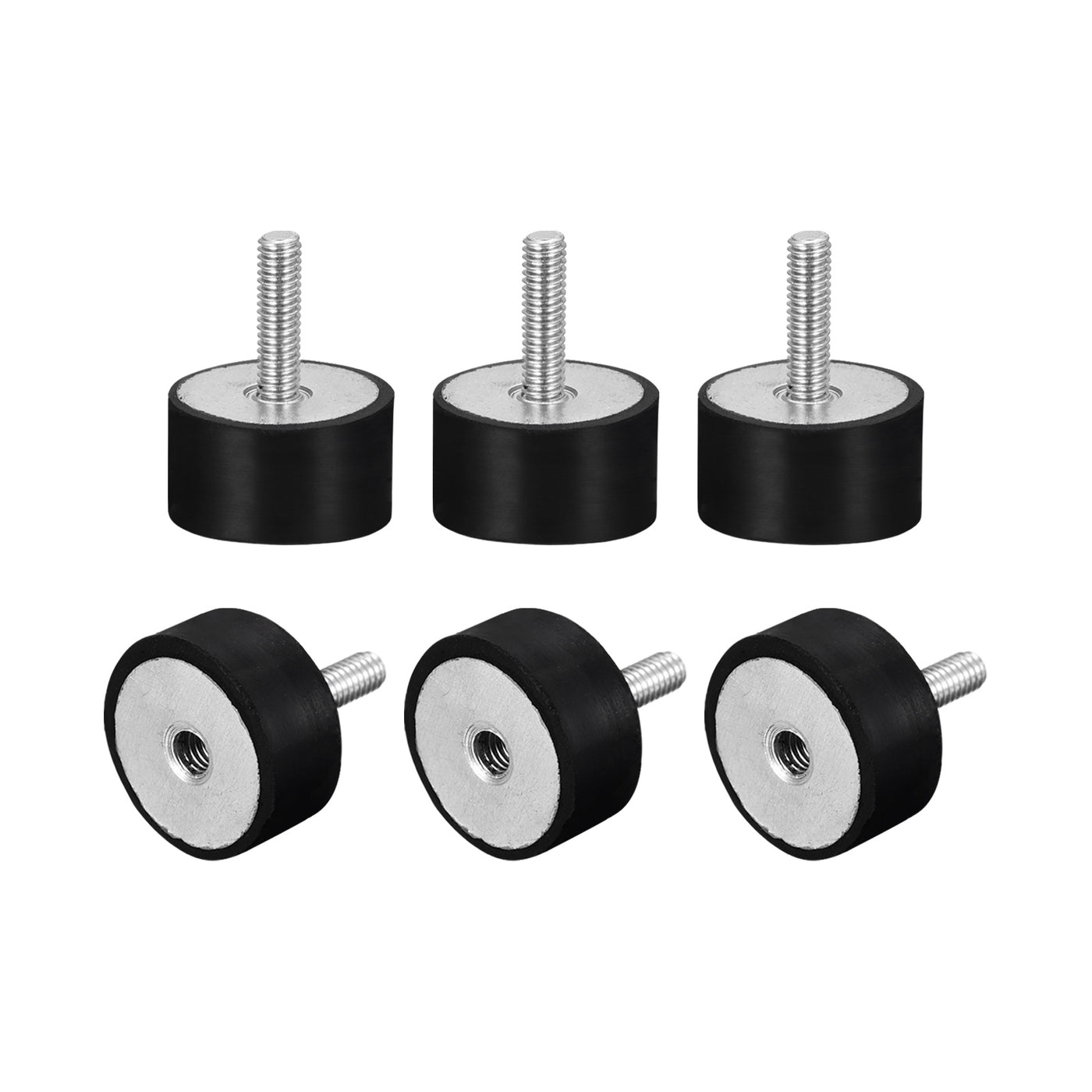 uxcell Uxcell Rubber Mount 6pcs M6 Male/Female Vibration Isolator Shock Absorber, D20mmxH10mm