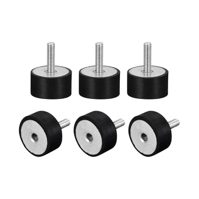 Harfington Uxcell Rubber Mount 6pcs M6 Male/Female Vibration Isolator Shock Absorber, D20mmxH10mm